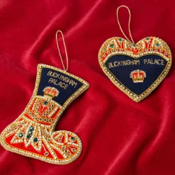 Royal Collection Shop Buckingham Palace Navy And Red Stocking Decoration