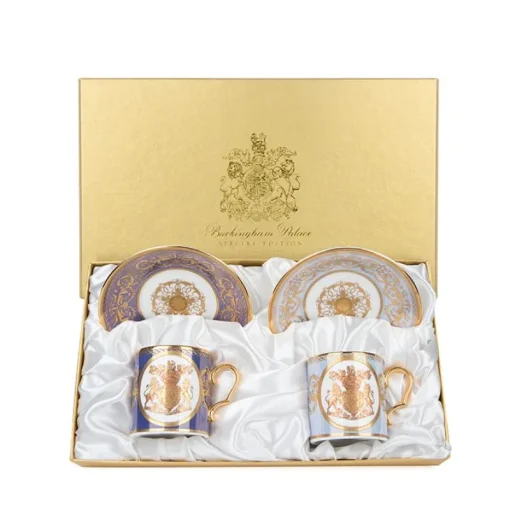 Royal Collection Shop Special Edition Lustre Purple And Blue Coffee Cup And Saucer