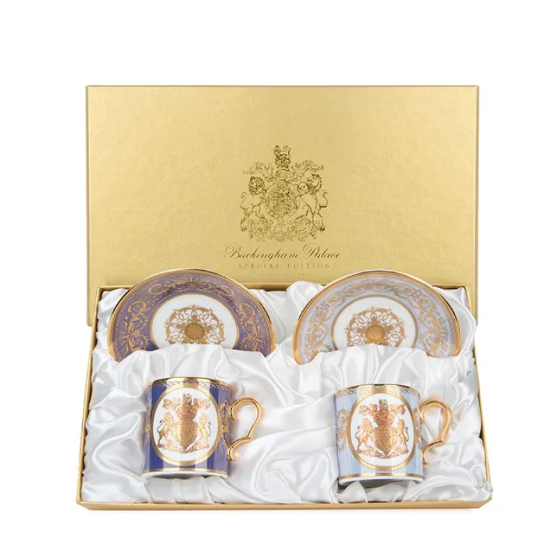 Royal Collection Shop Special Edition Lustre Purple And Blue Coffee Cup And Saucer