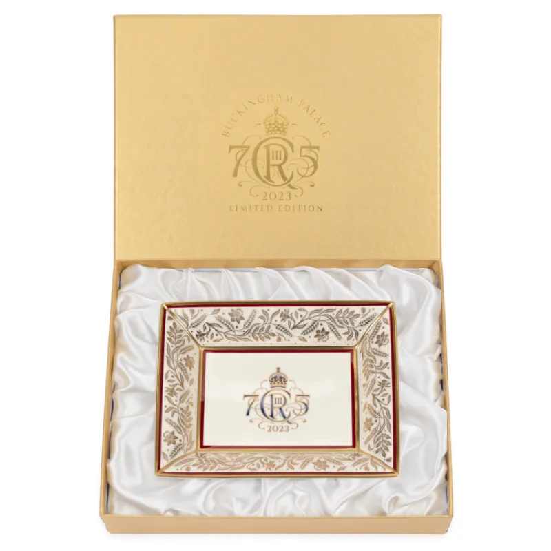 Royal Collection Shop The King'S 75Th Birthday Limited Edition Red Tray