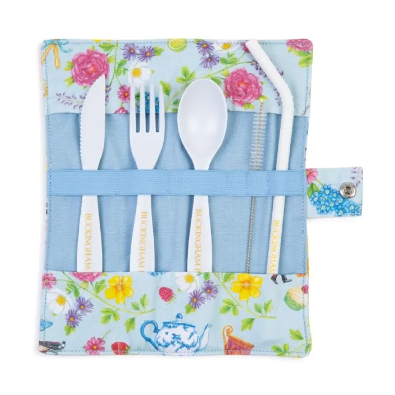 Royal Collection Shop The Summertime Blue Bamboo Cutlery Wrap
