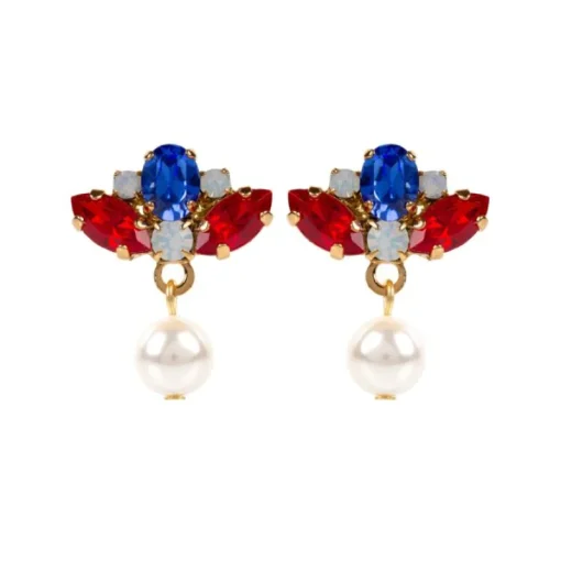 Royal Collection Shop Vicki Sarge Red, White And Blue Small Drop Earrings